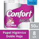 Papel Higiénico Confort Mega 8 Rollos 50mts.